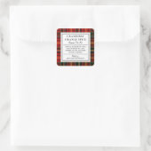 Klassieke rode geruite Holiday Simmer Pot Kit Vierkante Sticker (Tas)