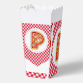 Klassieke Rode Geruite Pizza Initiele P Popcorn Do Bedankdoosjes (Achterkant)