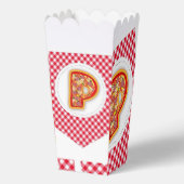 Klassieke Rode Geruite Pizza Initiele P Popcorn Do Bedankdoosjes (Voorkant)