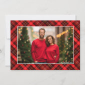 Klassieke rode geruite Tartan kerst foto Feestdagenkaart (Voorkant)