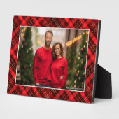 Klassieke rode geruite Tartan kerst foto Fotoplaat (Zijkant)