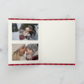 Klassieke rode gespeelde vrolijke kerstfoto's feestdagen kaart (Binnen)