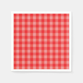 Klassieke rode Gingham geruite papieren servetten