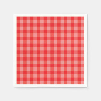 Klassieke rode Gingham geruite papieren servetten