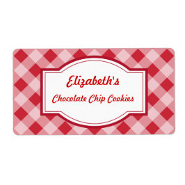 Klassieke Rode Gingham Kitchen Labels