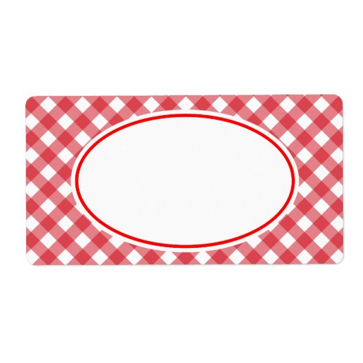 Klassieke Rode Gingham Kitchen Labels (Voorkant)