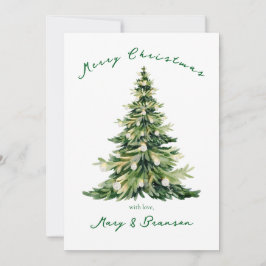 Klassieke rode groene gestreepte kerstboom zonder feestdagenkaart