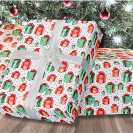 Klassieke Rode Groene Kerstmis Cadeaupapier