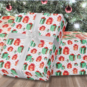 Klassieke Rode Groene Kerstmis Cadeaupapier
