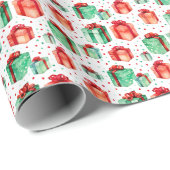 Klassieke Rode Groene Kerstmis Cadeaupapier (Rol Hoek)