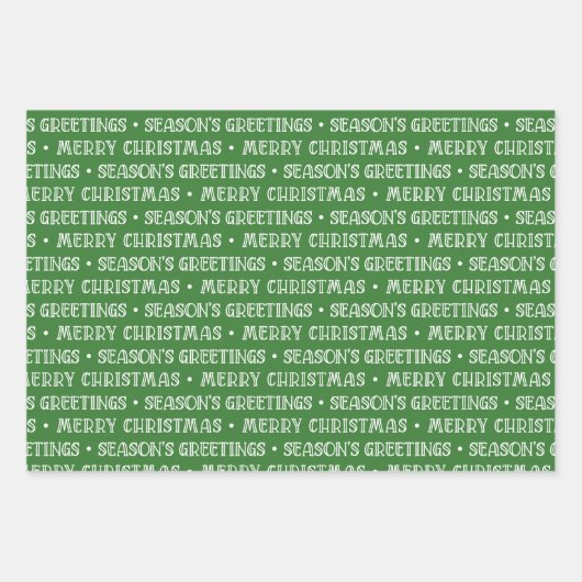 Klassieke rode & groene moderne kerst inpakpapier vel (Voorkant 3)