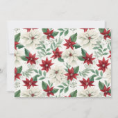 Klassieke rode & groene Pointsetta Holiday Photo C Feestdagenkaart (Achterkant)