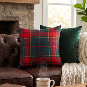 Klassieke rode groene tartan geruite plaid kussen