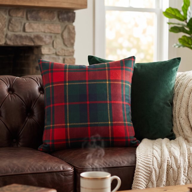 Klassieke rode groene tartan geruite plaid kussen (Creator heeft geüpload)