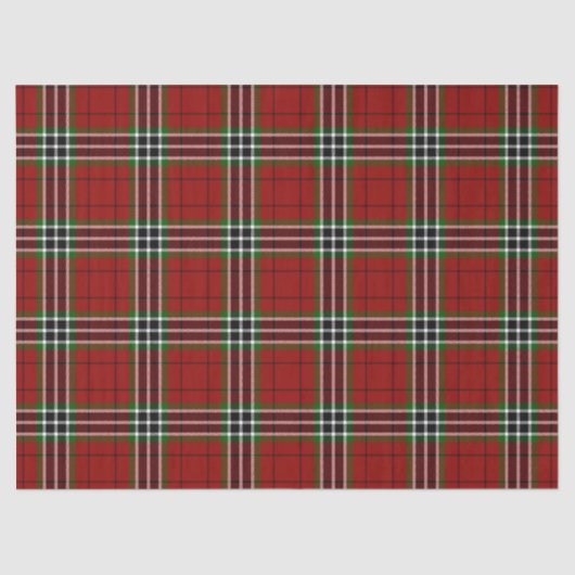 Klassieke rode groene tartan plaid tissuepapier (Voorkant)