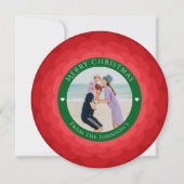 Klassieke Rode & Groene Vrolijke Kerstbloem Feestdagenkaart (Voorkant)