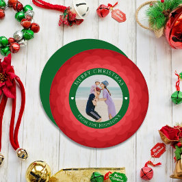 Klassieke Rode & Groene Vrolijke Kerstbloem Feestdagenkaart