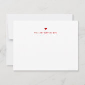 Klassieke Rode Hart Briefpapier Liefde Eenvoudige  Notitiekaartje (Achterkant)