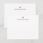 Klassieke Rode Hart Briefpapier Liefde Eenvoudige  Notitiekaartje (Voorkant / Achterkant)