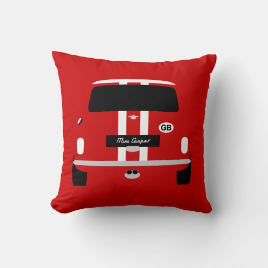 Klassieke Rode hete Austin Mini autokussen Kussen (Voorkant)