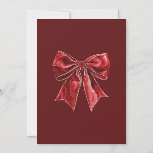 Klassieke rode kerst bruiloft kaart (Achterkant)