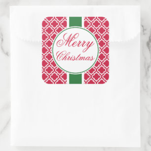 Klassieke Rode Kerst met kerstcadeaus Label Sticke