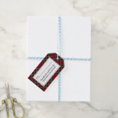 Klassieke rode Kerst-tartan Handgemaakt met liefde Cadeaulabel (Met Touw)