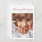 Klassieke Rode Kerst Traditionele Foto Feestdagenkaart (Voorkant)