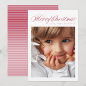 Klassieke Rode Kerst Traditionele Foto Feestdagenkaart (Voorkant / Achterkant)