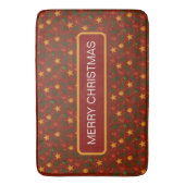 Klassieke rode kerstbadmat – Feestelijke vakantie Badmat (Voorkant Verticaal)