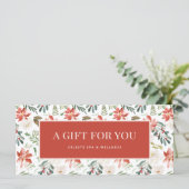 Klassieke Rode Kerstbloemen | Cadeaubon (Staand voorkant)