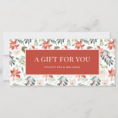 Klassieke Rode Kerstbloemen | Cadeaubon (Voorkant)