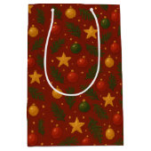 Klassieke rode kerstcadeautas – Kerstcadeau Medium Cadeauzakje (Voorkant)