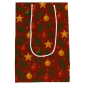 Klassieke rode kerstcadeautas – Kerstcadeau Medium Cadeauzakje (Achterkant)