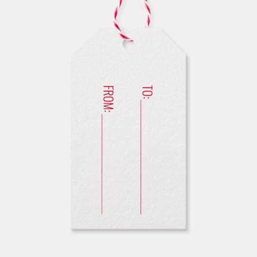 Klassieke rode kerstcadeautassen | Vrolijk kerstfe Cadeaulabel (Achterkant)