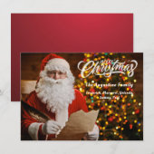 Klassieke Rode Kerstman Prettig Kerstfeest Feestdagenkaart (Voorkant / Achterkant)