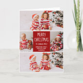 Klassieke Rode Kerstmis Familie Fotocollage Gevouw Feestdagen Kaart (Voorkant)
