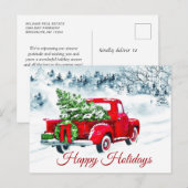 Klassieke Rode Kerstmis Vrachtwagen Zakelijke Groe Briefkaart