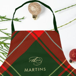 Klassieke rode kerstplakken gepersonaliseerde vaka schort