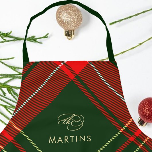 Klassieke rode kerstplakken gepersonaliseerde vaka schort