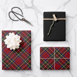 Klassieke rode kersttartan inpakpapier vel