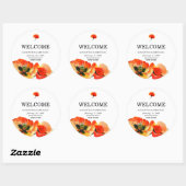 Klassieke rode klaproos bloem bruiloft ronde sticker (Vel)