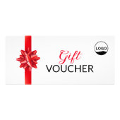 Klassieke Rode Lint Cadeaubon met Logo Rack Car Reclamekaart (Voorkant)