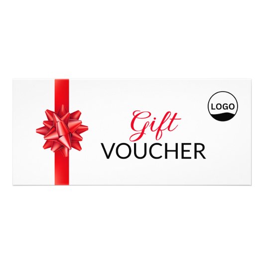 Klassieke Rode Lint Cadeaubon met Logo Rack Car Reclamekaart (Voorkant)