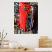Klassieke rode MGB-roadster Poster (Keuken)