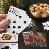 Klassieke rode minibus pokerkaarten (Insitu)