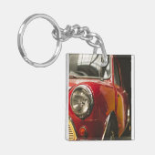 Klassieke rode minibus sleutelhanger (Voorkant Links)