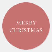 Klassieke Rode Moderne Kerst Ronde Sticker (Voorkant)