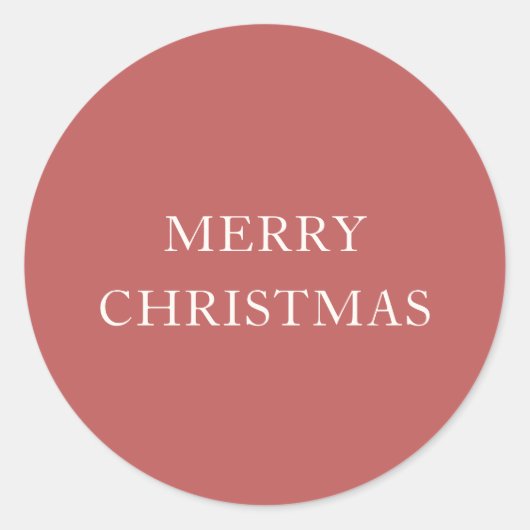 Klassieke Rode Moderne Kerst Ronde Sticker (Voorkant)