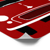 Klassieke rode Morris Minor-auto Poster (Hoek)